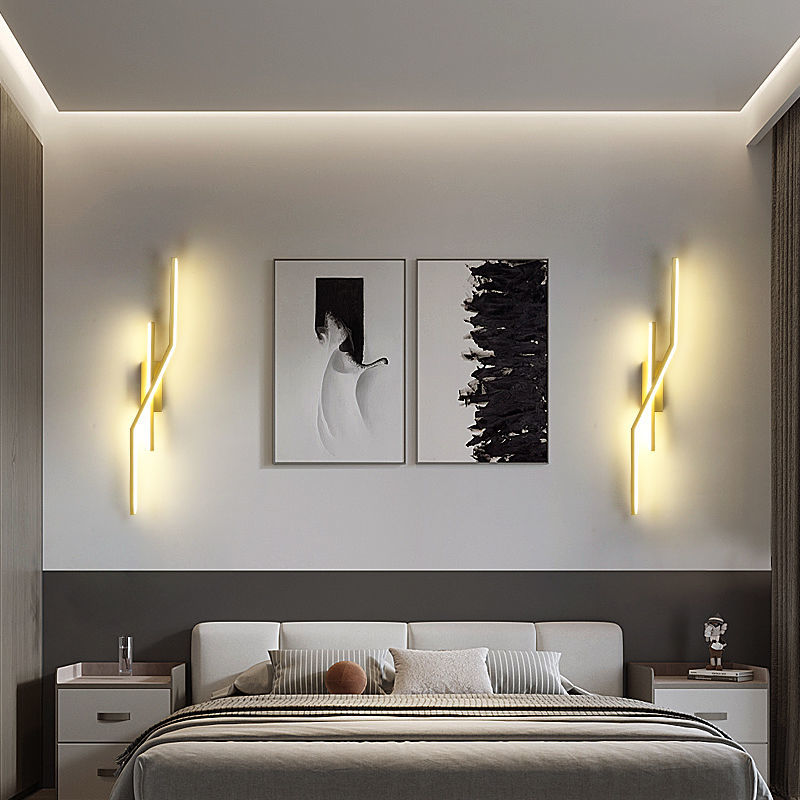 parallel cross led strip wall sconce