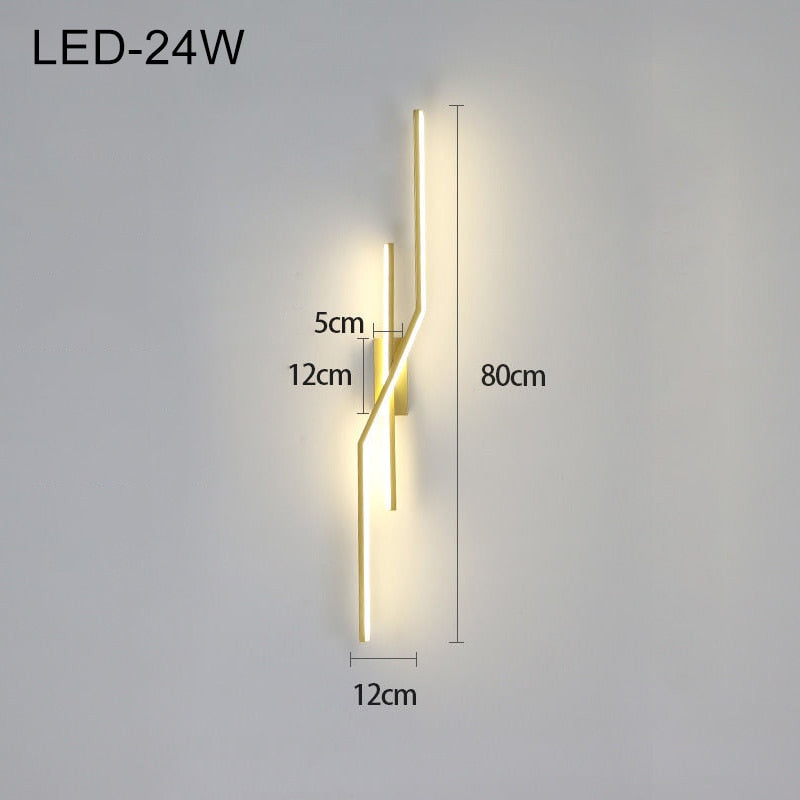 parallel cross led strip wall sconce