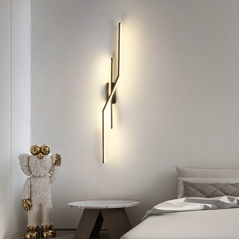 parallel cross led strip wall sconce