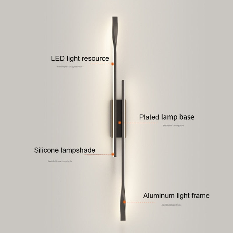 vertical led wall lamp