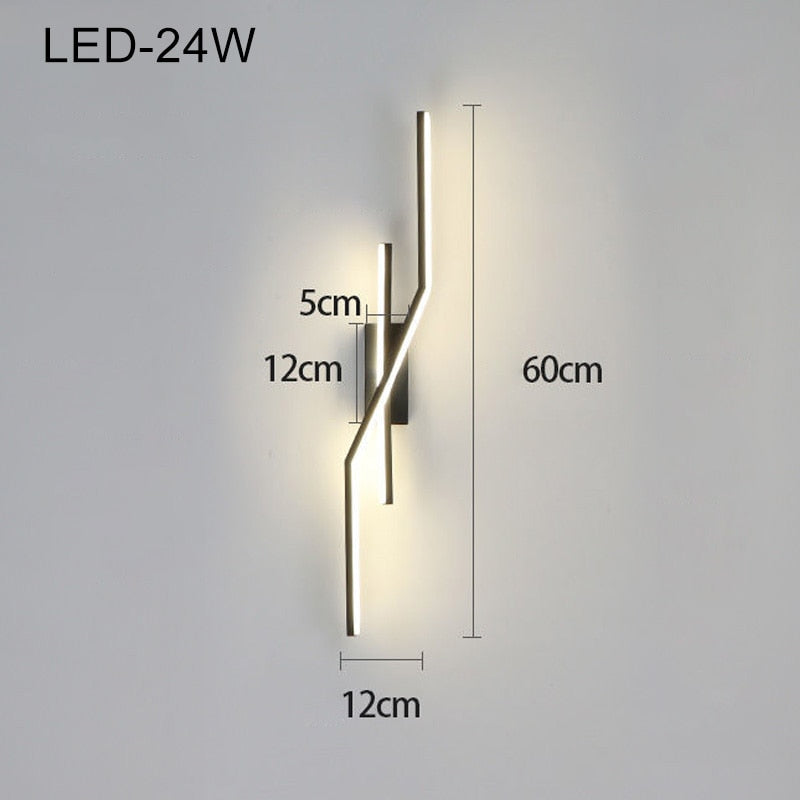 parallel cross led strip wall sconce