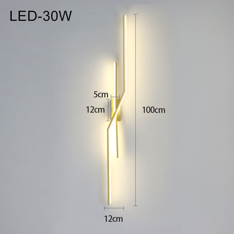 parallel cross led strip wall sconce