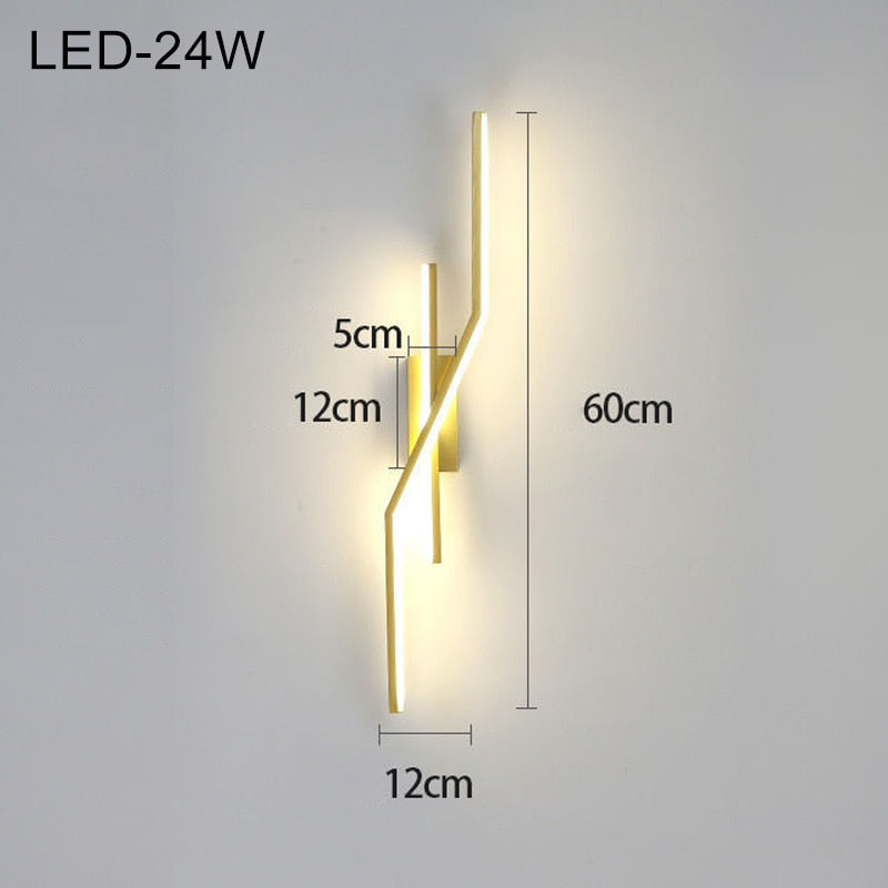 parallel cross led strip wall sconce