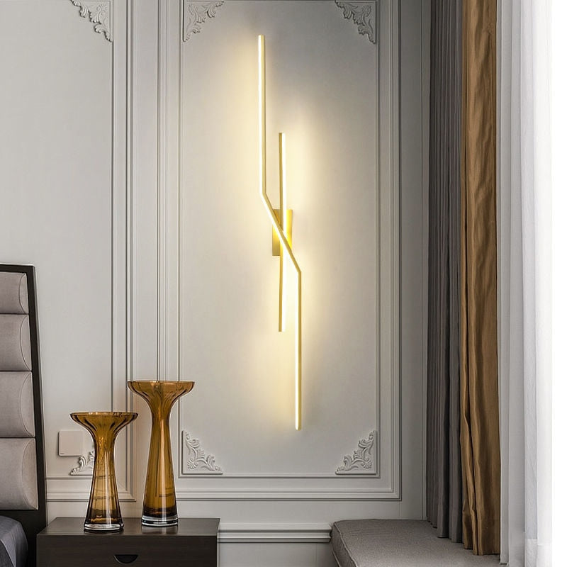 parallel cross led strip wall sconce