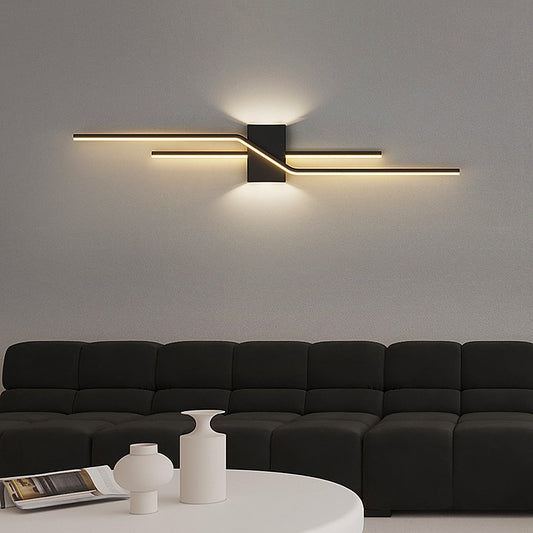 parallel cross led strip wall sconce