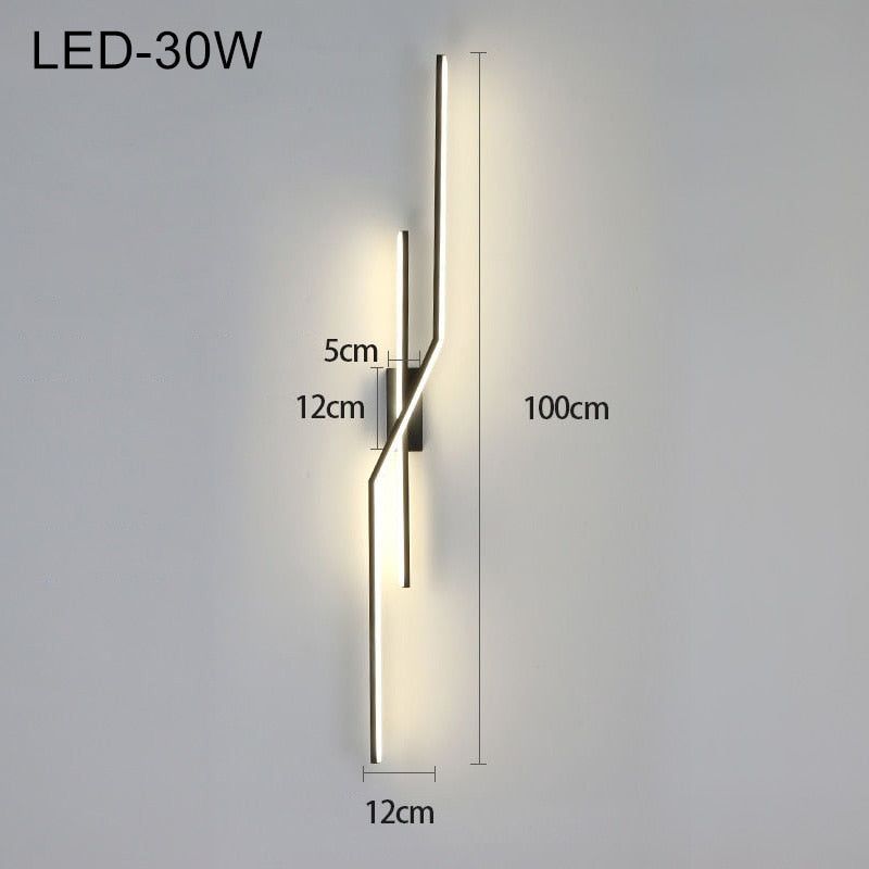 parallel cross led strip wall sconce