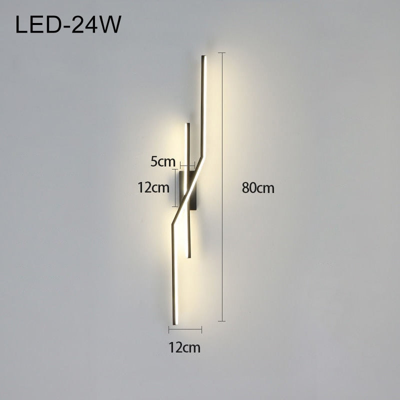 parallel cross led strip wall sconce